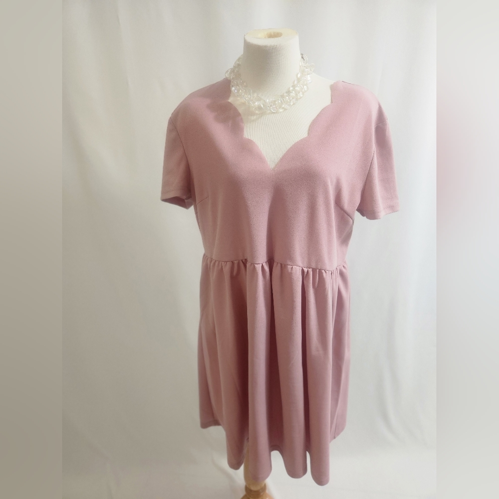 Elizabeth Dess Short Sleeves Size XL Color Rose V Neck Style